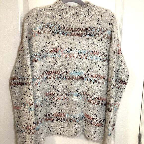 Raga Women's Turtleneck Sweater Size M Darla Speckled Eyelash Warm Cozy - Picture 4 of 6